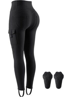 Stylish Women's Motorcycle Leggings, Booty Lifting with Knee Pads & Cargo